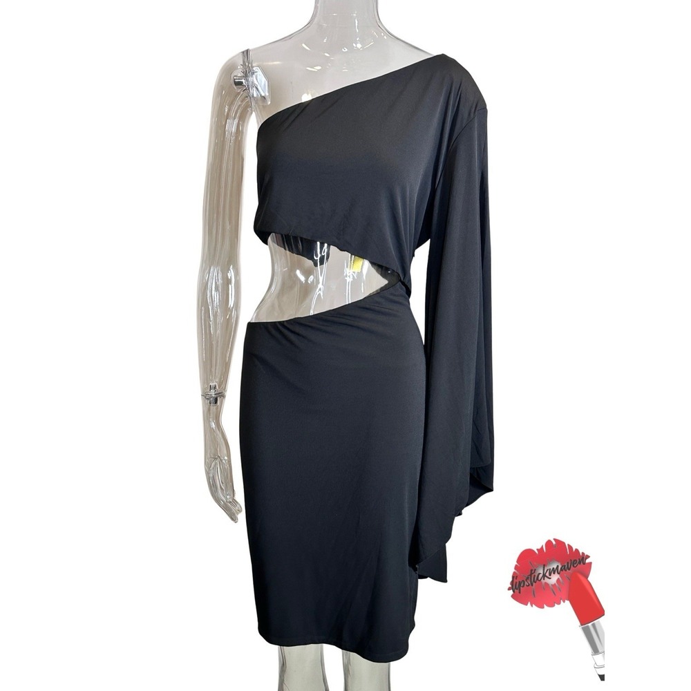 Alexia Admor Dress Womens XL Black Cut Out Cocktail Chic Formal Party D3889 NWT